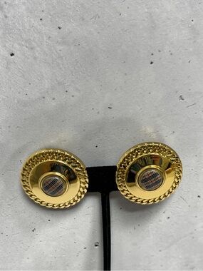 EUC- Vintage Burberry gold-tone clip-on earrings